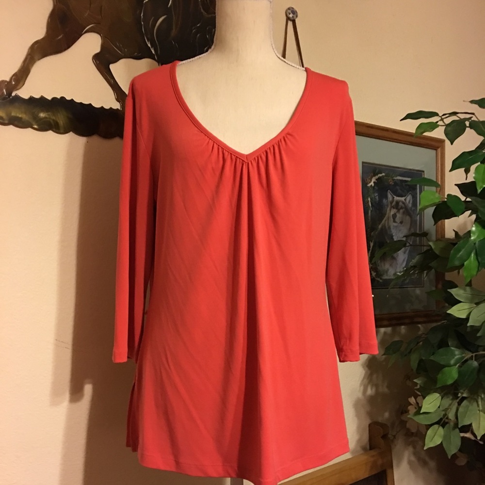 I.N. Studio coral soft light stretchy top L